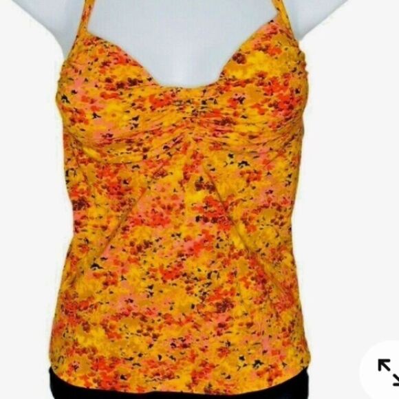 Land’s End Peach Blossom Underwire Tankini Top - Picture 1 of 7